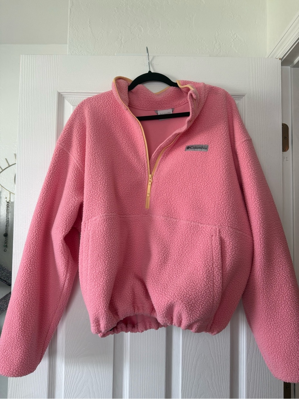 New Columbia Half Zip Pink Sherpa Jacket